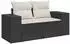 vidaXL Garten-Sofagarnitur 7-tlg. mit Kissen, Polyrattan, schwarz (3222985)