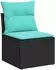 vidaXL Sofa-Set 6-tlg. Polyrattan und Stahl, schwarz/blau (3447396)