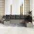 vidaXL Gartensofa-Set mit Kissen und Stauraum, grau, Poly-Rattan (3360988)