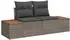 vidaXL Gartensofa-Set mit Kissen und Stauraum, grau, Poly-Rattan (3360988)