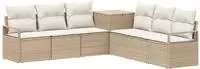 vidaXL Sofa Set 7 stk. Beige und Cremewei&szlig; 120 x 62 x 69 cm