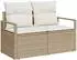 vidaXL Sofa-Set 7-tlg. beige und cremeweiß, Polyrattan und Stahl (3448728)