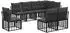 vidaXL Outdoor-Sofagarnitur 8-tlg. schwarz/dunkelgrau Polyester (3437699)