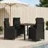 vidaXL Outdoor-Essgruppe 5-tlg. schwarz Poly-Rattan