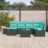 vidaXL Gartensofa-Set 7-tlg. schwarz Poly-Rattan (3359395)