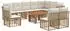 vidaXL Gartensofa-Set 11-tlg. Poly-Rattan, natur/cremeweiß (3437876)