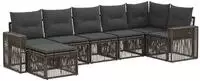 vidaXL Gartensofa-set 7 stk. Grau und Dunkelgrau Poly-Rattan