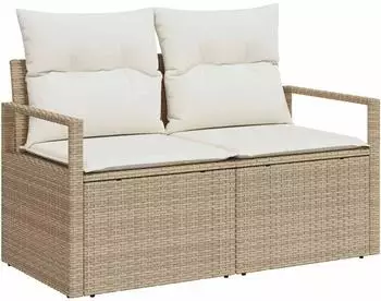 vidaXL Sofa-Set Polyrattan beige, 6-tlg.