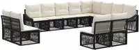 vidaXL Gartensofa-set 12 stk. Schwarz Poly-Rattan