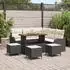 vidaXL Garten-Sofa-Set höhenverstellbar 9-teilig schwarz Poly-Rattan (3362270)