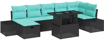 vidaXL Garten-Sofaset Polyrattan 8-teilig (3359893)