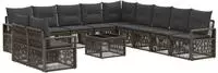 vidaXL Gartensofa-set 12 stk. Grau Poly-Rattan