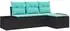 vidaXL Sofa-Set 4-tlg. Poly Rattan schwarz (3347016)