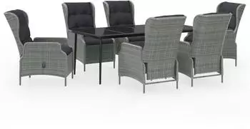 vidaXL Garten-Essgruppe 7-tlg. hellgrau (3099665)