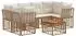 vidaXL Outdoor-Sofagarnitur 7-tlg. Poly-Rattan, natur/cremeweiß (3437416)