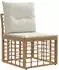 vidaXL Outdoor-Sofagarnitur 7-tlg. Poly-Rattan, natur/cremeweiß (3437416)