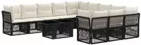 vidaXL Gartensofa-set 12 stk. Schwarz Poly-Rattan
