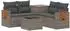 vidaXL Sofa-Set 6-teilig, grau/dunkelgrau, Polyrattan und Stahl (3447666)