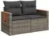 vidaXL Sofa-Set 6-teilig, grau/dunkelgrau, Polyrattan und Stahl (3447666)