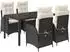 vidaXL Garten-Essgruppe 5-tlg. Poly Rattan schwarz mit Kissen (3213061)