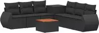vidaXL Sofa Set 8 stk. Schwarz Polyrattan und Stahl