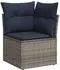 vidaXL Gartensofa-Set 6-teilig mit Kissen, grau, Polyrattan (3221780)