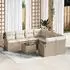vidaXL Garten-Lounge-Set 9-tlg. beige Poly-Rattan (55x55x37cm)
