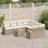 vidaXL Garten-Lounge-Set 9-tlg. beige Poly-Rattan (55x55x37cm)