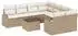 vidaXL Garten-Lounge-Set 9-tlg. beige Poly-Rattan (55x55x37cm)