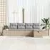 vidaXL Garten-Sofa-Set mit Kissen, 5-tlg., beige, Poly-Rattan (3359359)