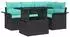 vidaXL Gartenlounge-Set 5-tlg. Poly Rattan schwarz (3357019)
