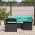 vidaXL Gartenlounge-Set 5-tlg. Poly Rattan schwarz (3357019)
