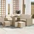 vidaXL Garten-Sofaset 8-teilig, Polyrattan, beige (3361611)