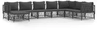 vidaXL 8-tlg. Garten-Lounge-Set mit Kissen Anthrazit Stahl