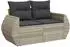 vidaXL Garten-Sofagarnitur 8-tlg. mit Kissen, hellgrau, Poly Rattan (3275162)