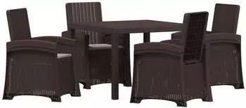 vidaXL Garten-Essgruppe 5-tlg. PP, braun und hellgrau (3430110)