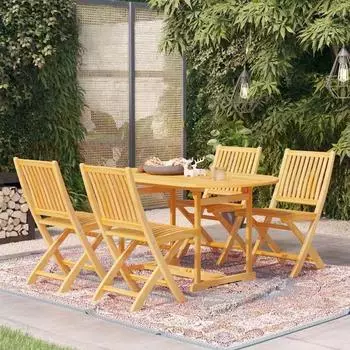 vidaXL Garten-Essgruppe 5-tlg. Teak Massivholz (3059537)