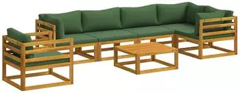 vidaXL Gartenlounge-Set 7-tlg. Massivholz Akazie natur