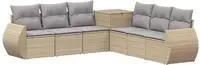 vidaXL Sofa Set 7 stk. Beige und Hellgrau 243 x 243 x 85 cm