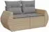 vidaXL Sofa-Set 7-teilig, beige/hellgrau, Polyrattan und Stahl