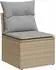 vidaXL Sofa-Set 7-teilig, beige/hellgrau, Polyrattan und Stahl