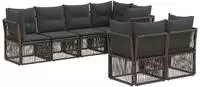 vidaXL Gartensofa-set 7 stk. 7-Sitzanzahl Grau Poly-Rattan