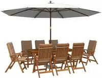 vidaXL 9-teilige Garten-Essgruppe 8-Sitzer Natur Massivholz Akazie