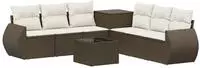vidaXL Sofa Set 8 stk. Braun und Creme Wei&szlig; 55 x 55 x 37 cm