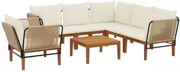 vidaXL 7-tlg. Set aus Akazienholz und Naturseil (3407770)