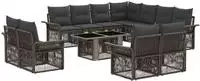 vidaXL Gartensofa-set 12 stk. Grau und Dunkelgrau Poly-Rattan