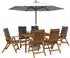 vidaXL 7-teiliges Garten-Essset, 6-Sitzer, Massivholz Akazie (3434621)