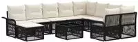 vidaXL Gartensofa-set 11 stk. Schwarz Poly-Rattan