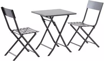 MWH Lido Bistro-Set, klappbar, Stahl eisengrau, 3-tlg. (879887)