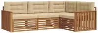vidaXL Outdoor-Sofagarnitur 4 stk. Natur und Beige